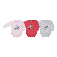 Dojčenské bavlnené body s bočným zapínaním Koala Birdy tmavo ružové