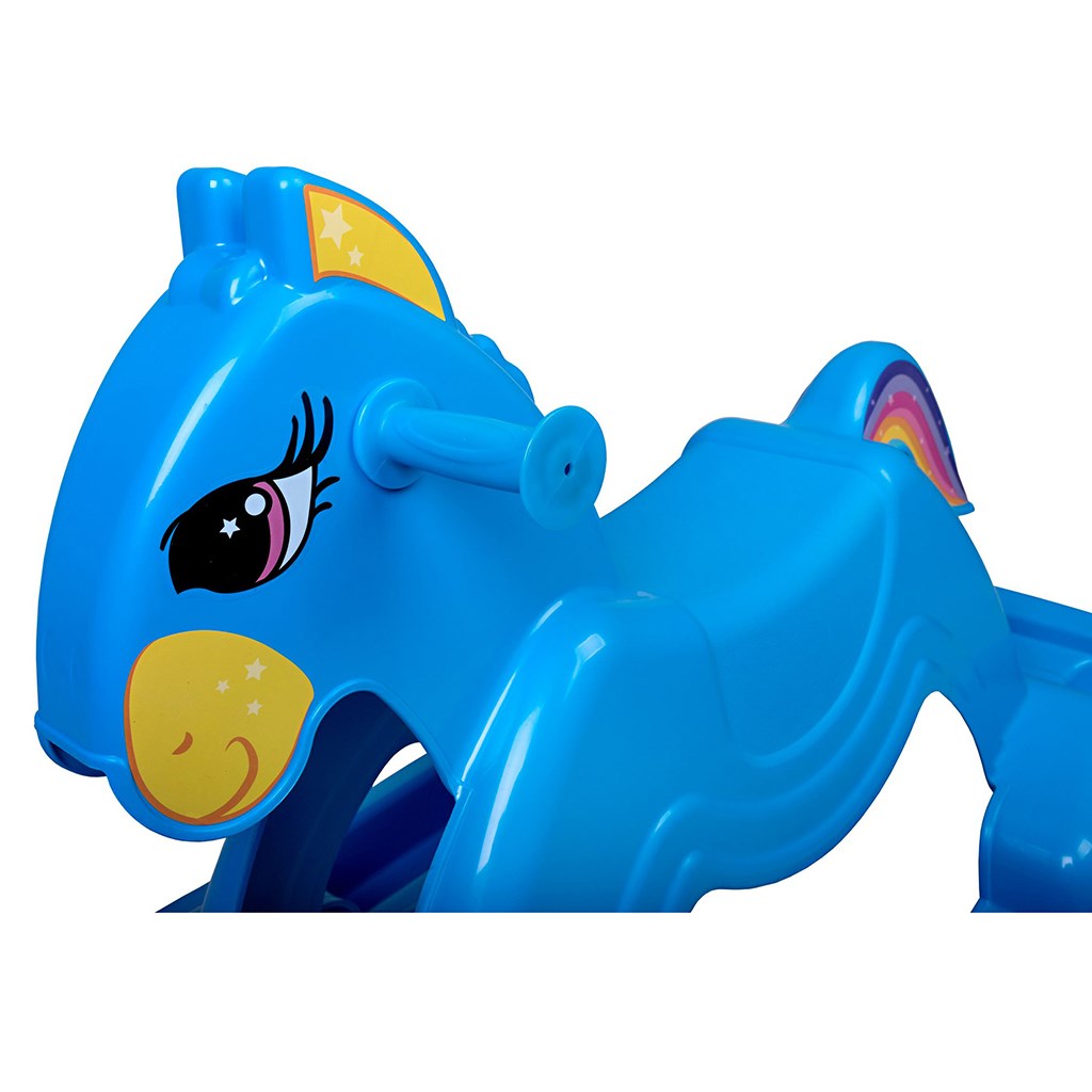 Hojdací koník plastový BAYO 92 cm modrý