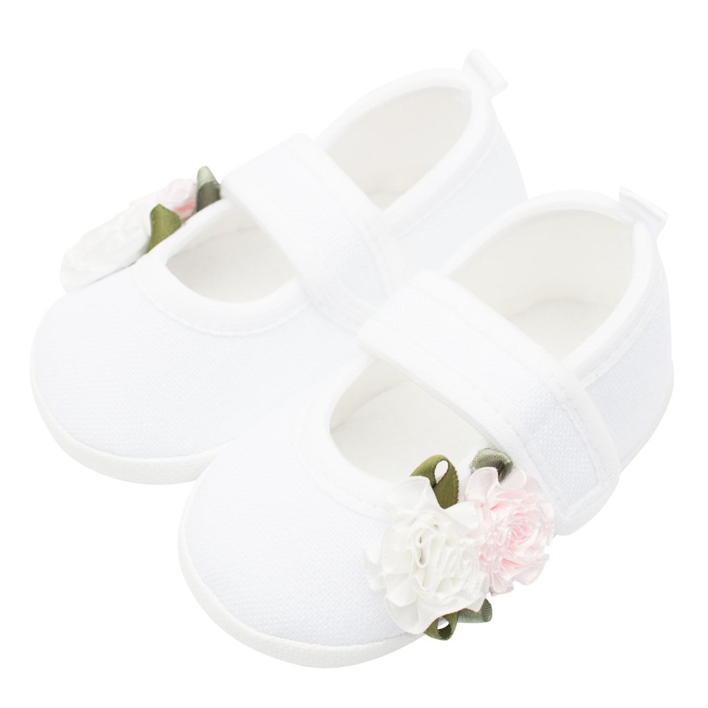 Dojčenské capačky New Baby Linen biele 0-3 m roses
