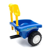 Detské odrážadlo traktor s vlečkou a náradim Baby Mix New Holland modrý