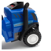 Detské odrážadlo traktor s vlečkou a náradim Baby Mix New Holland modrý