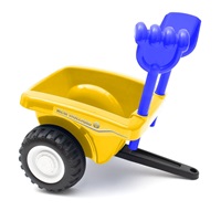 Detské odrážadlo traktor s vlečkou a náradim Baby Mix New Holland žltý