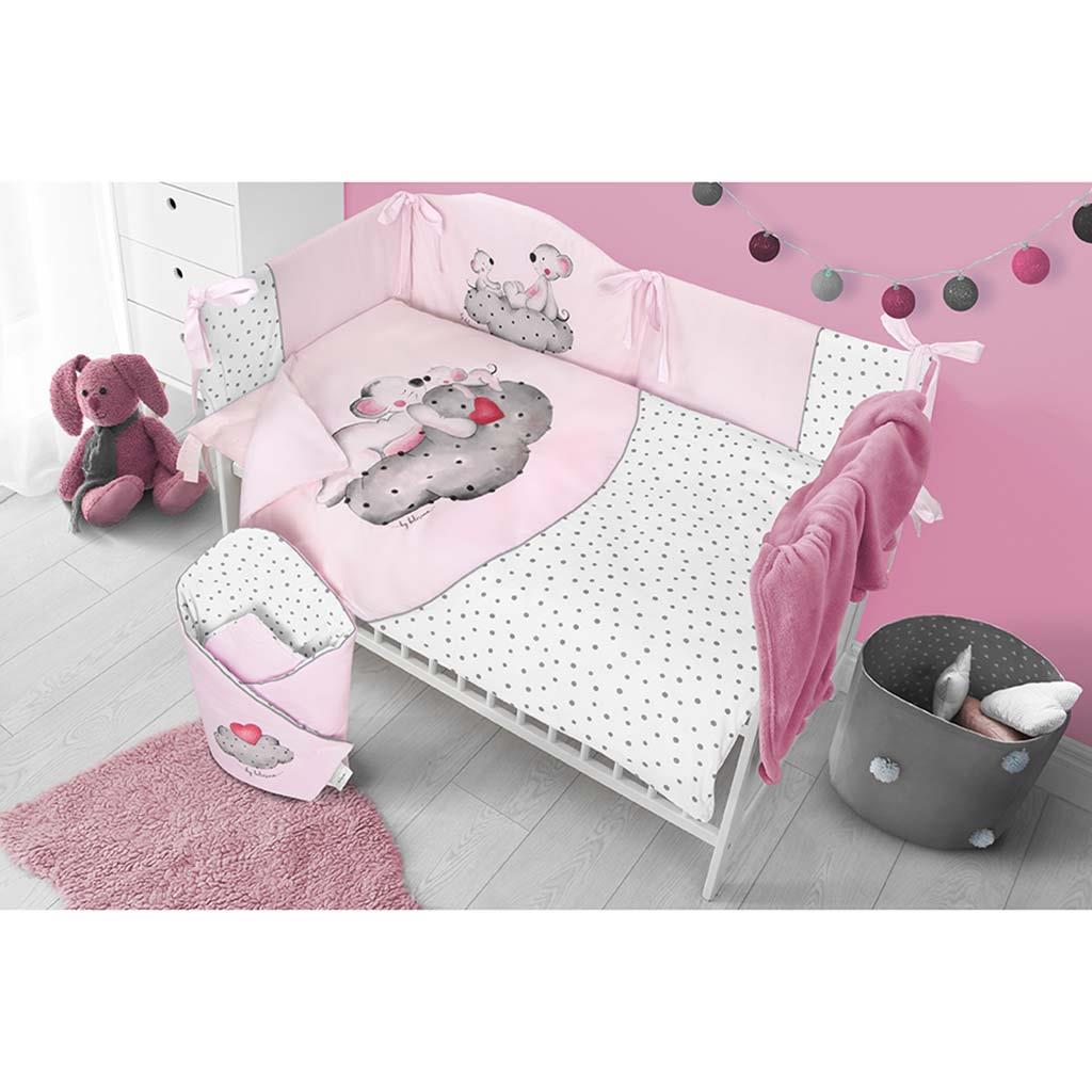 3-dielne posteľné obliečky Belisima LOVE 90/120 ružové