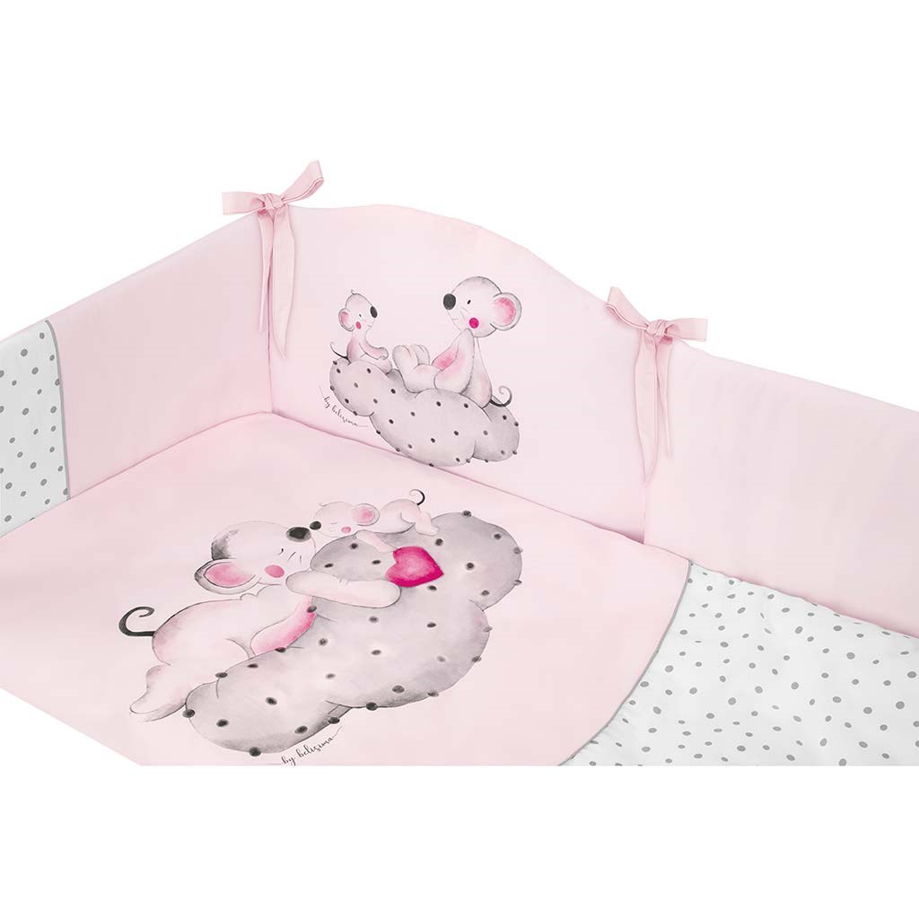 6-dielne posteľné obliečky Belisima LOVE 90/120 ružové