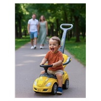 Detské odrážadlo s vodiacou tyčou 3v1 Baby Mix Mega Car Žlté