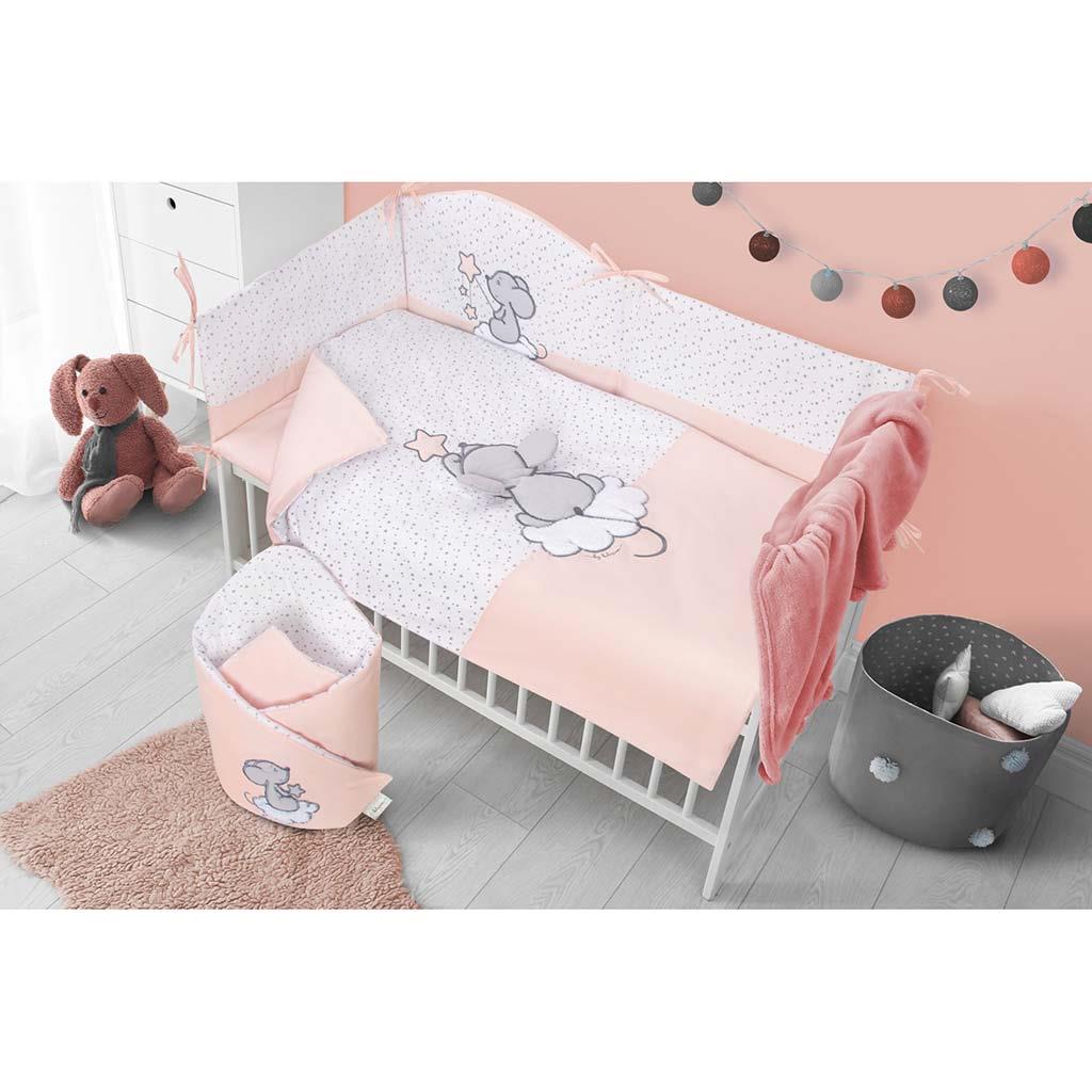 5-dielne posteľné obliečky Belisima Cute Mouse 90/120 ružové