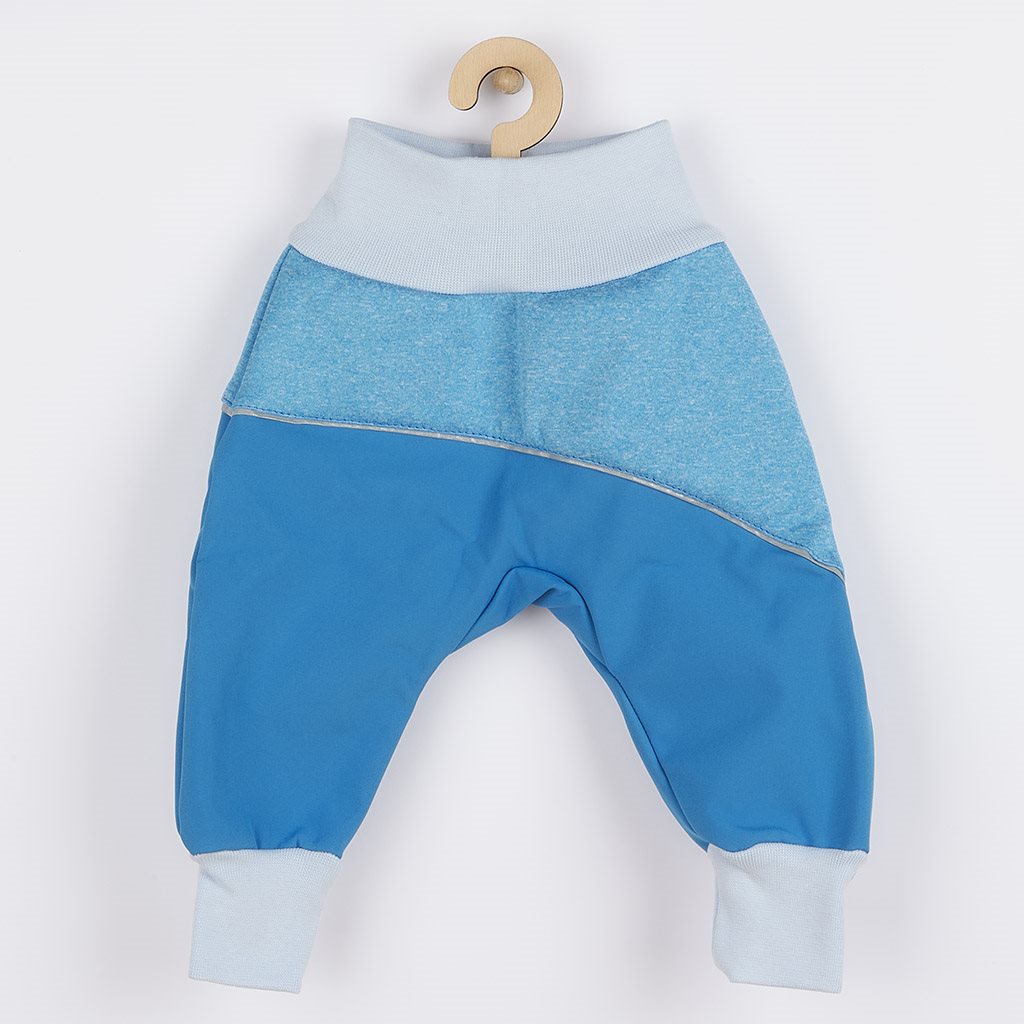 Softshellové dojčenské nohavice modré 86