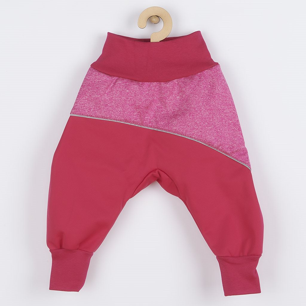 Softshellové dojčenské nohavice ružové 86