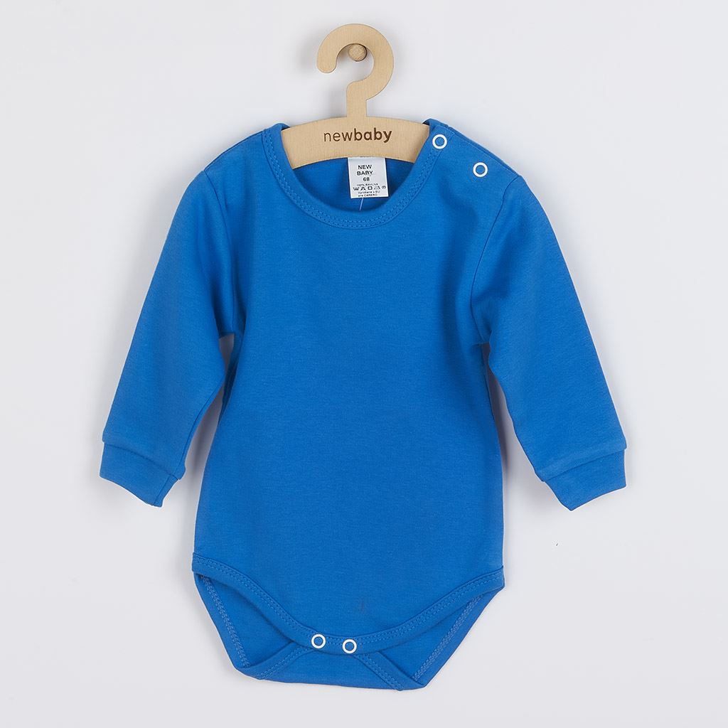 Dojčenské body s dlhým rukávom New Baby modré-50