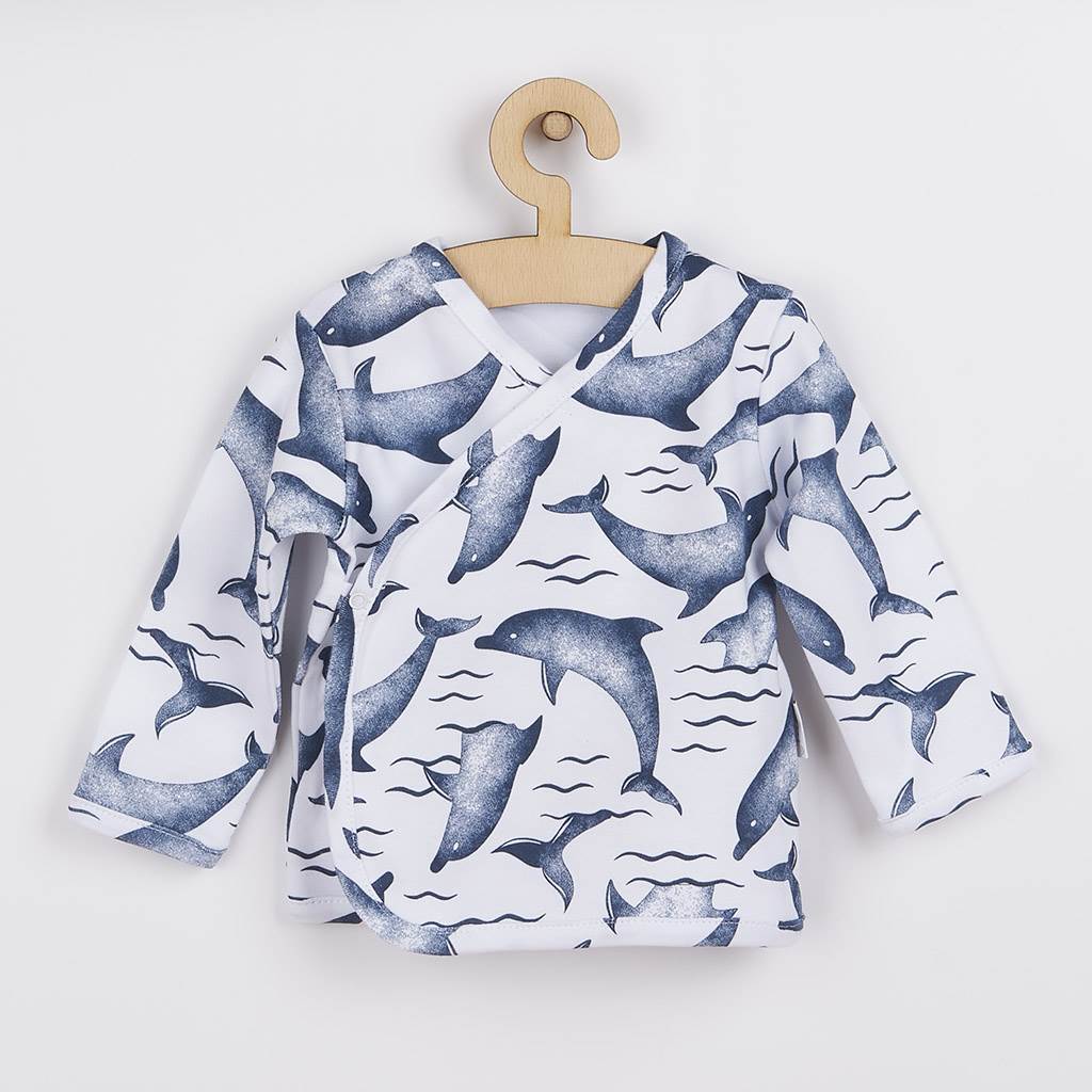 Dojčenská bavlněná košilka Nicol Dolphin-56 (0-3m)