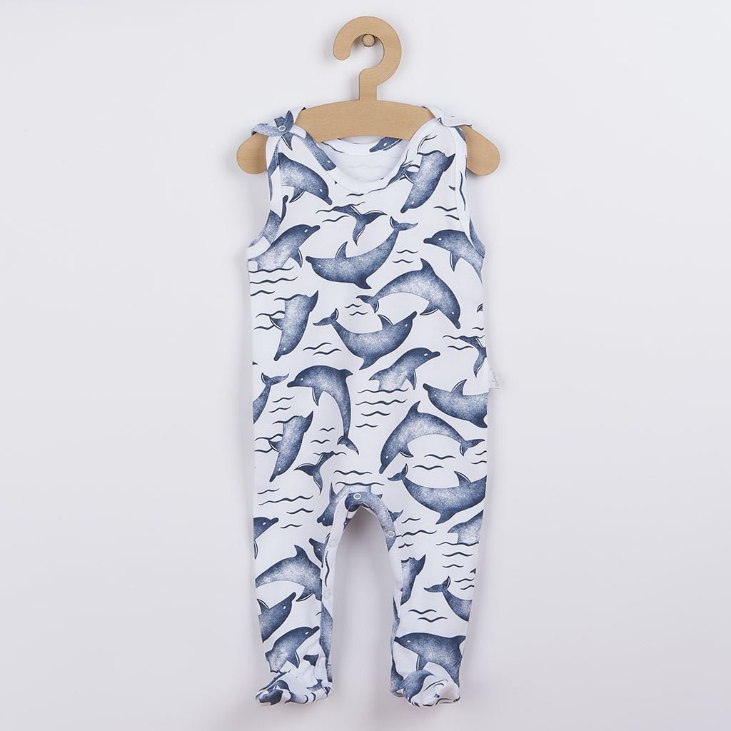 Dojčenské bavlnené dupačky Nicol Dolphin-56 (0-3m)