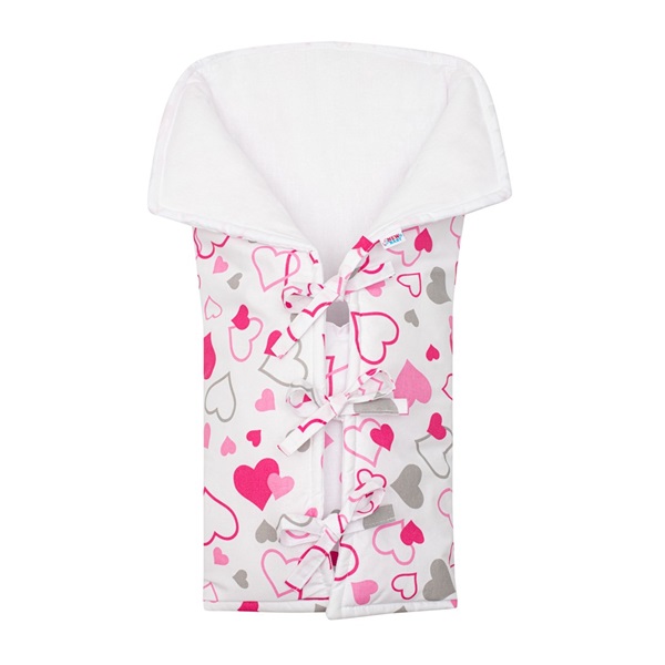 Klasická šnurovacia zavinovačka New Baby JACKET ružové srdiečka