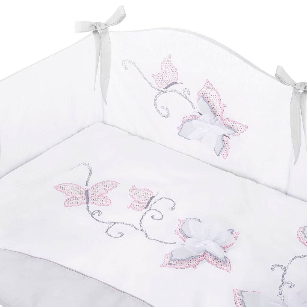 5-dielne posteľné obliečky Belisima Butterfly 90/120 sivé
