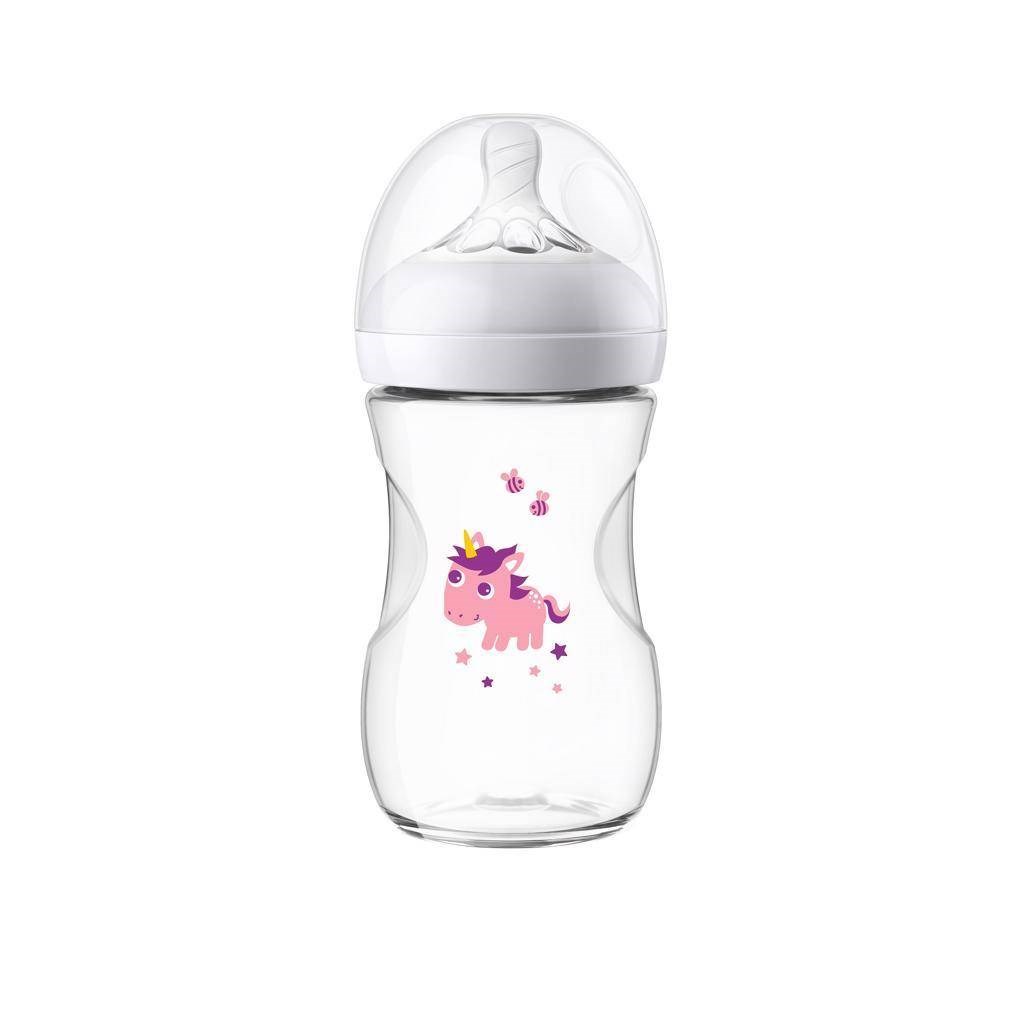 Dojčenská fľaša Avent Natural 260 ml biela hroch