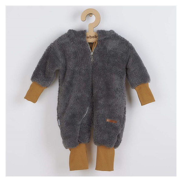 Luxusný detský zimný overal New Baby Teddy bear sivý
