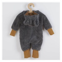 Luxusný detský zimný overal New Baby Teddy bear sivý