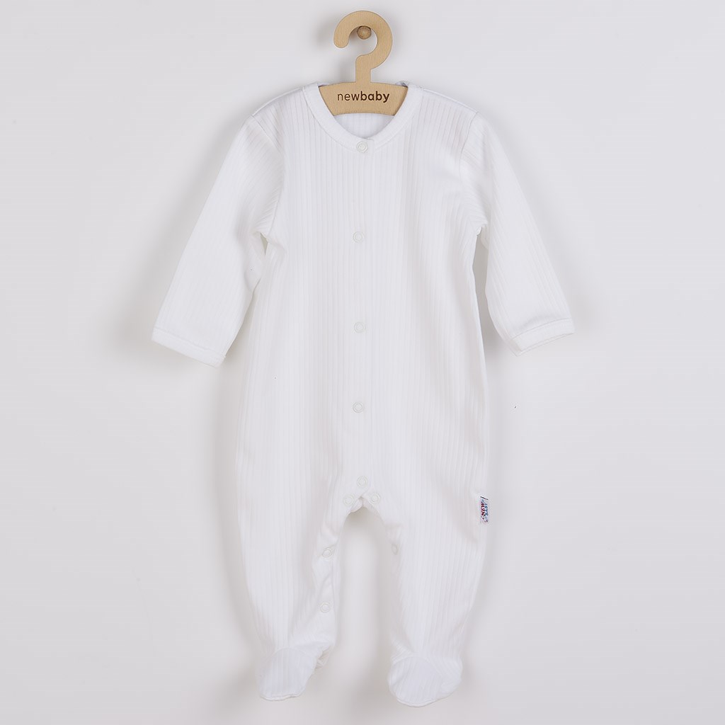 Dojčenský bavlnený overal New Baby Practical biely chlapec-56 (0-3m)