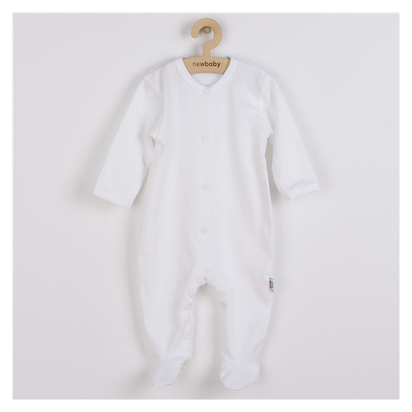 Dojčenský bavlnený overal New Baby Practical biely chlapec