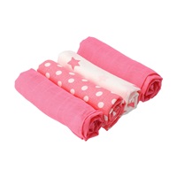 Látkové bavlnené plienky New Baby Softy s potiskom 70 x 70 cm 4 ks ružovo-biele