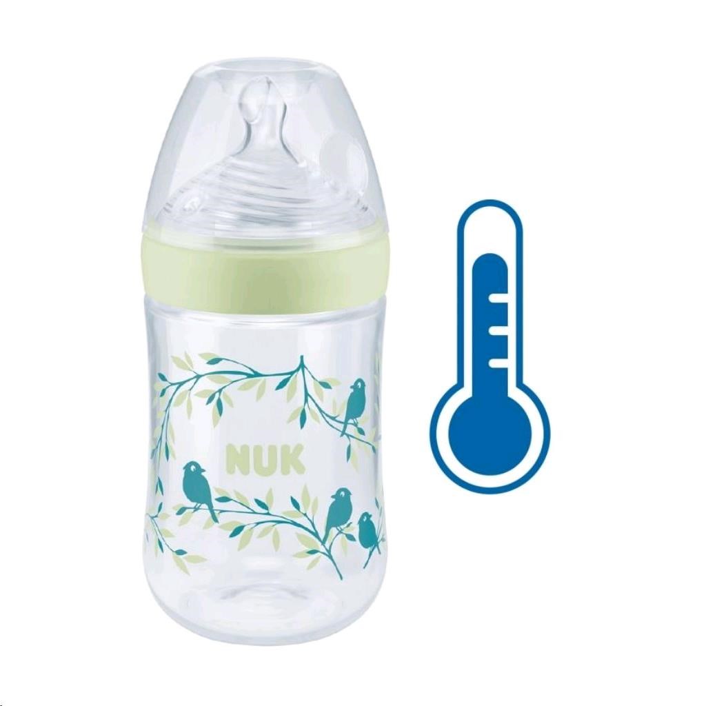 Dojčenská fľaša NUK Nature Sense s kontrolou teploty 260 ml zelená