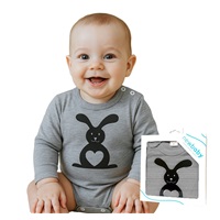 Dojčenské body s dlhým rukávom New Baby Zvieratko Zajačik sivé