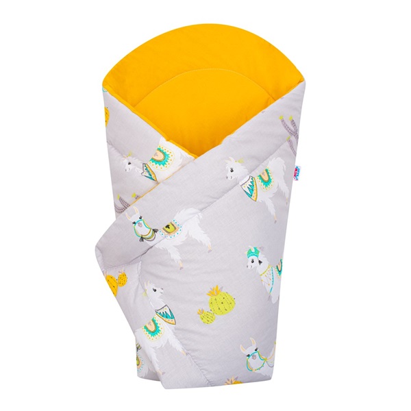 Detská zavinovačka New Baby lama sivo-horčicová