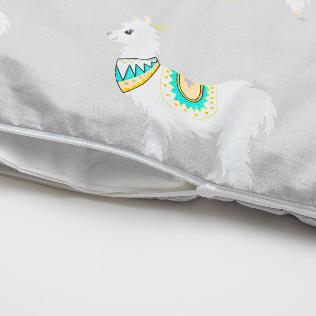 3-dielne posteľné obliečky New Baby 90/120 cm lama sivo-horčicové