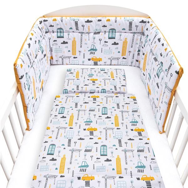 3-dielne posteľné obliečky New Baby 90/120 cm Mesto horčicové