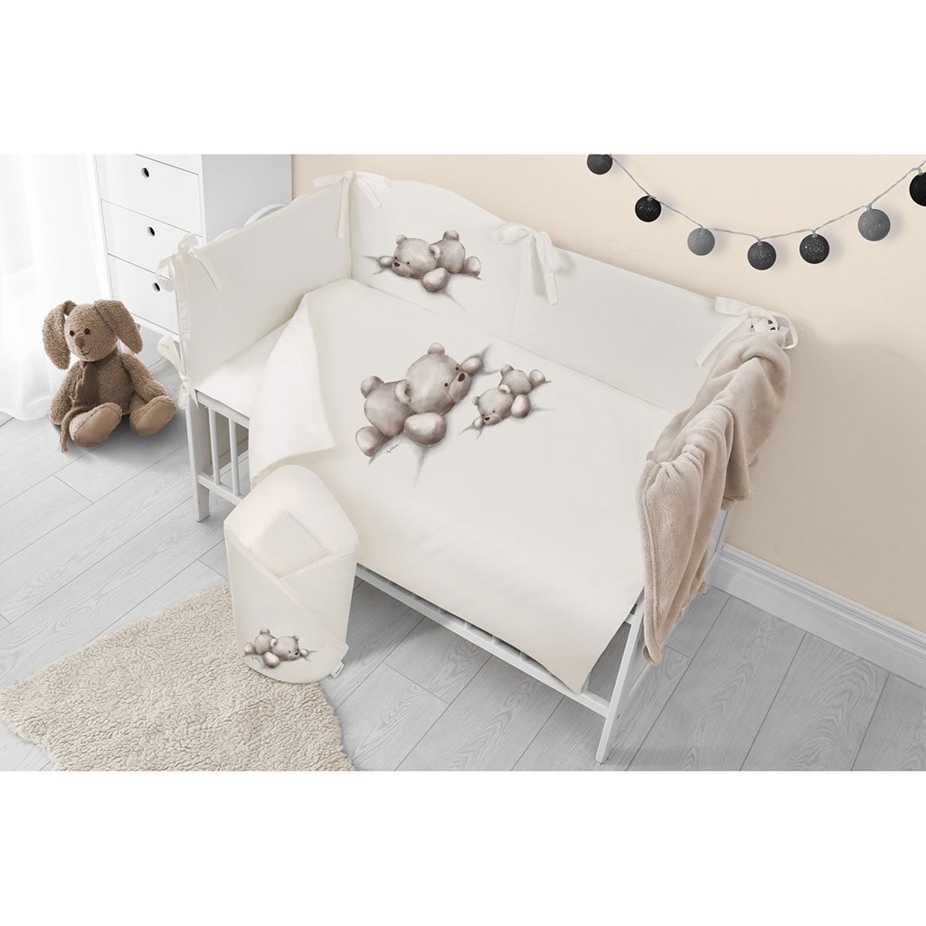 3-dielne posteľné obliečky Belisima Lazy Bear 90/120 beige