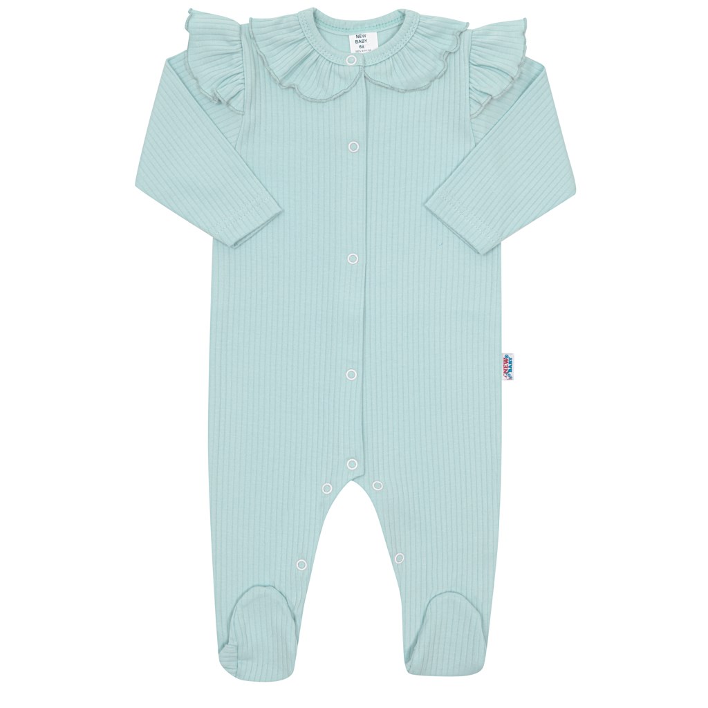 Dojčenský bavlnený overal New Baby Stripes ľadovo modrá-56 (0-3m)