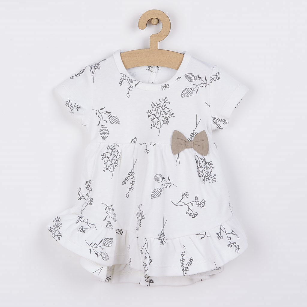 Dojčenské šatôčky s krátkym rukávom Nicol Ella biele-68 (4-6m)