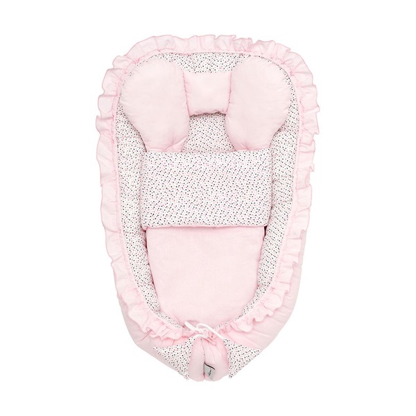 Hniezdočko s perinkou pre bábätko Belisima dots pink
