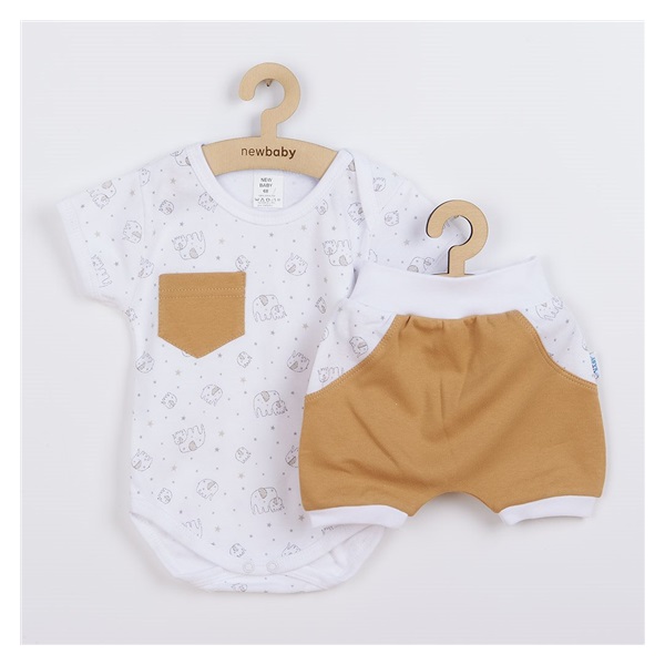 2-dielna letná bavlnená súprava New Baby Perfect Summer hnedá