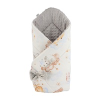 Obojstranná zavinovačka z Minky New Baby 75x75 cm spiace zvieratká šedá