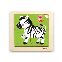 Drevené puzzle pre najmenších Viga 4 ks Zebra