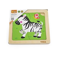 Drevené puzzle pre najmenších Viga 4 ks Zebra