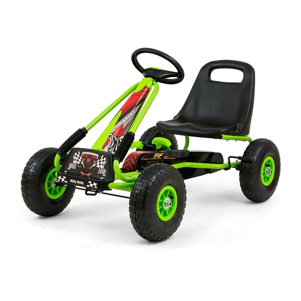 Detská šliapacia motokára Go-kart Milly Mally Thor zelená