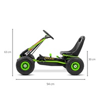 Detská šliapacia motokára Go-kart Milly Mally Thor zelená
