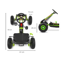 Detská šliapacia motokára Go-kart Milly Mally Thor zelená