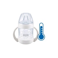 Dojčenská fľaša na učenie NUK Nature Sense s kontrolou teploty 150 ml biela