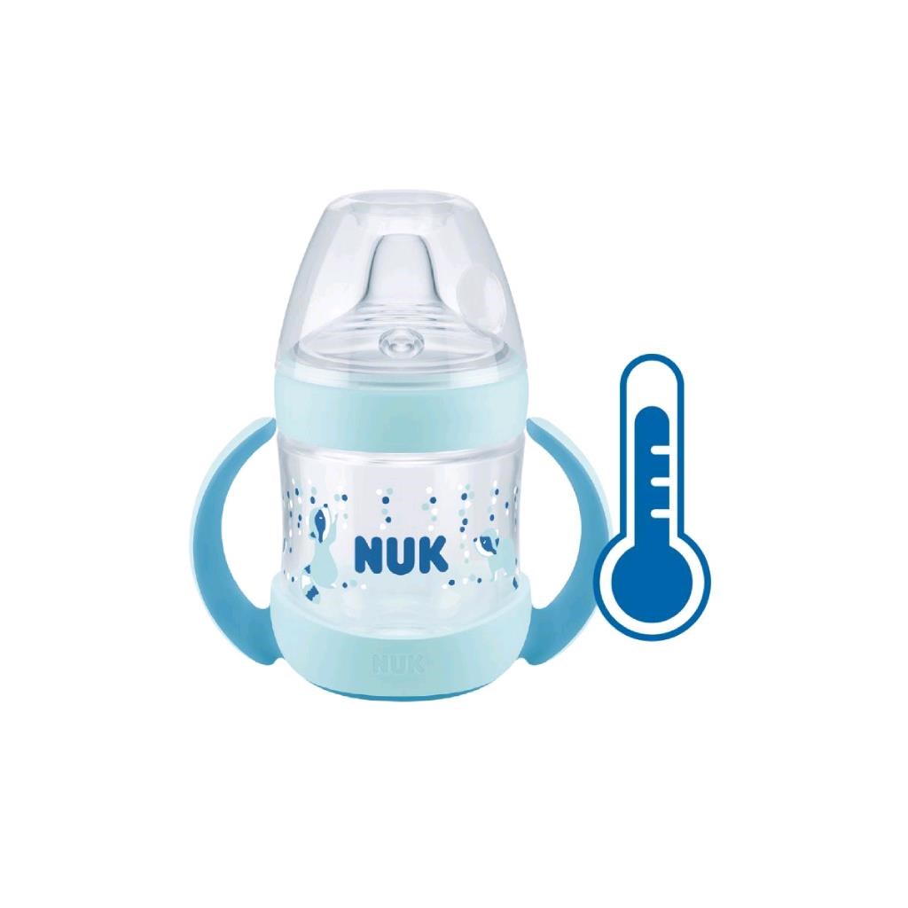 Dojčenská fľaša na učenie NUK Nature Sense s kontrolou teploty 150 ml modrá