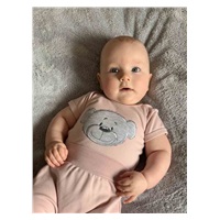 Dojčenské bavlnené body s krátkym rukávom New Baby BrumBrum old pink