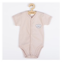Dojčenské bavlnené celorozopínacie body New Baby BrumBrum old pink