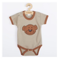 Dojčenské bavlnené body s krátkym rukávom New Baby BrumBrum latte brown