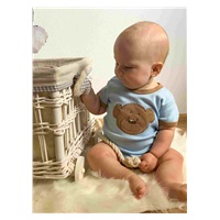 Dojčenské bavlnené body s krátkym rukávom New Baby BrumBrum blue brown