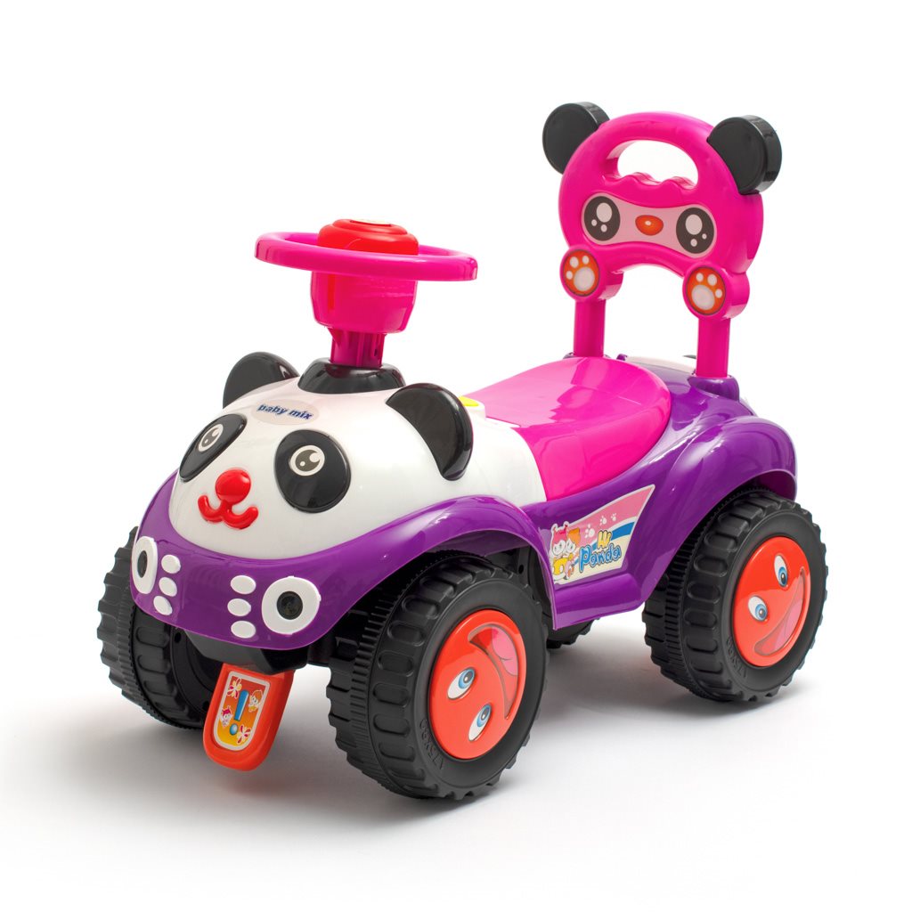 Detské odrážadlo so zvukom Baby Mix Panda ružové
