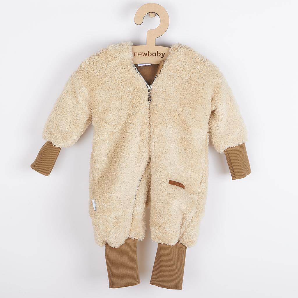 Luxusný detský zimný overal New Baby Teddy bear béžový, Béžová, 80 (9-12m)