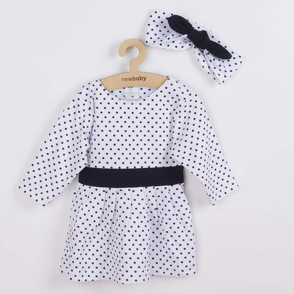 Dojčenské bavlnené šatôčky s čelenkou New Baby Teresa II-62 (3-6m)