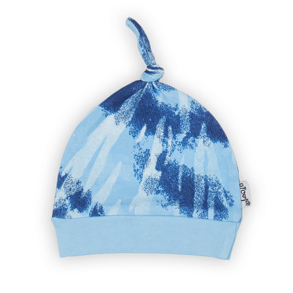 Dojčenská bavlnená čiapočka Nicol Tomi modrá-56 (0-3m)