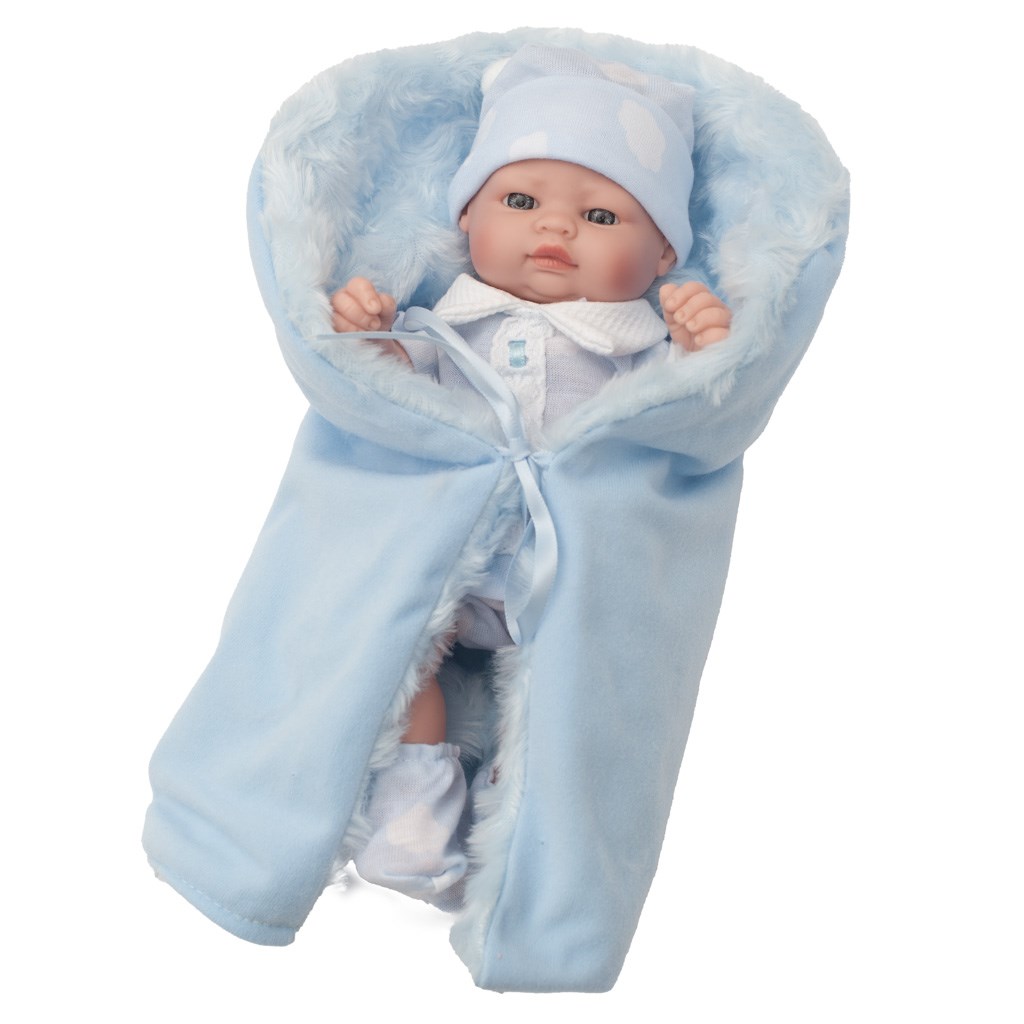 Luxusná detská bábika-bábätko chlapček Berbesa Alex 28cm, Modrá